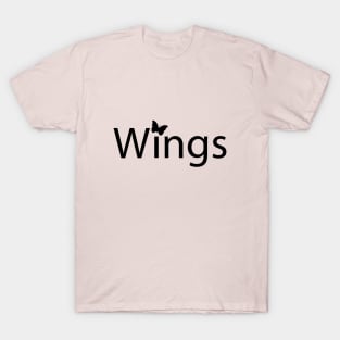 Wings typographic logo design T-Shirt